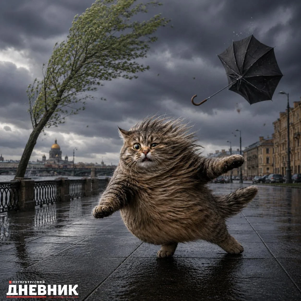 ⚠️ Держимся крепче: 23 мая в Петербурге ожидается сильный ветер
