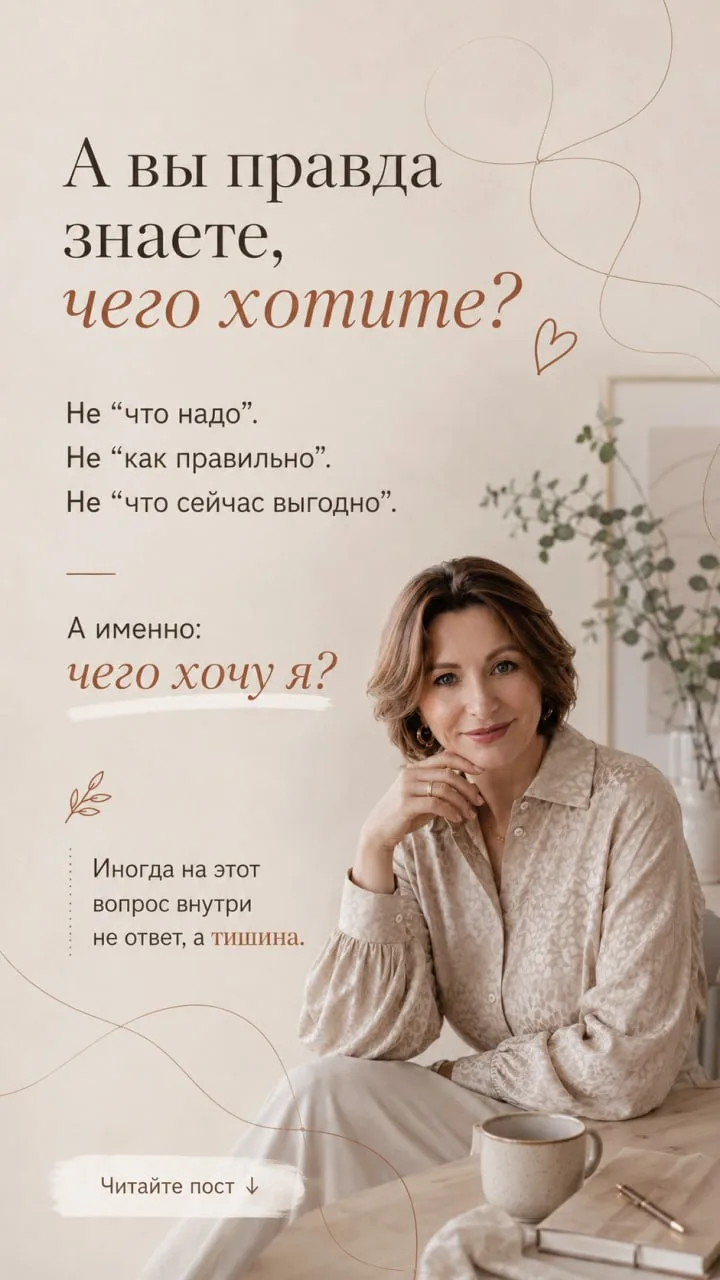 А вы правда знаете, чего хотите?
⠀
Не “что надо”.
Не “как правильно”.
Не “что сейчас выгоднее”.
А им