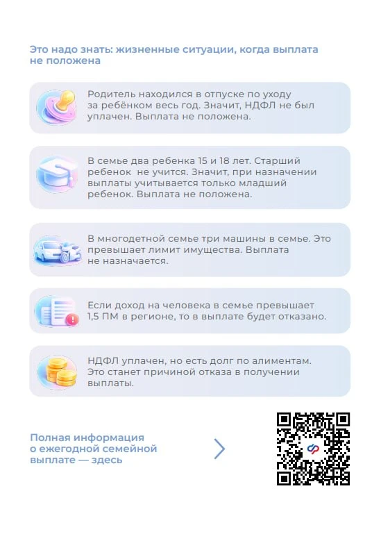 📣📣📣Новая мера поддержки назначается родителям двоих и более детей со среднедушевым доходом семьи не 