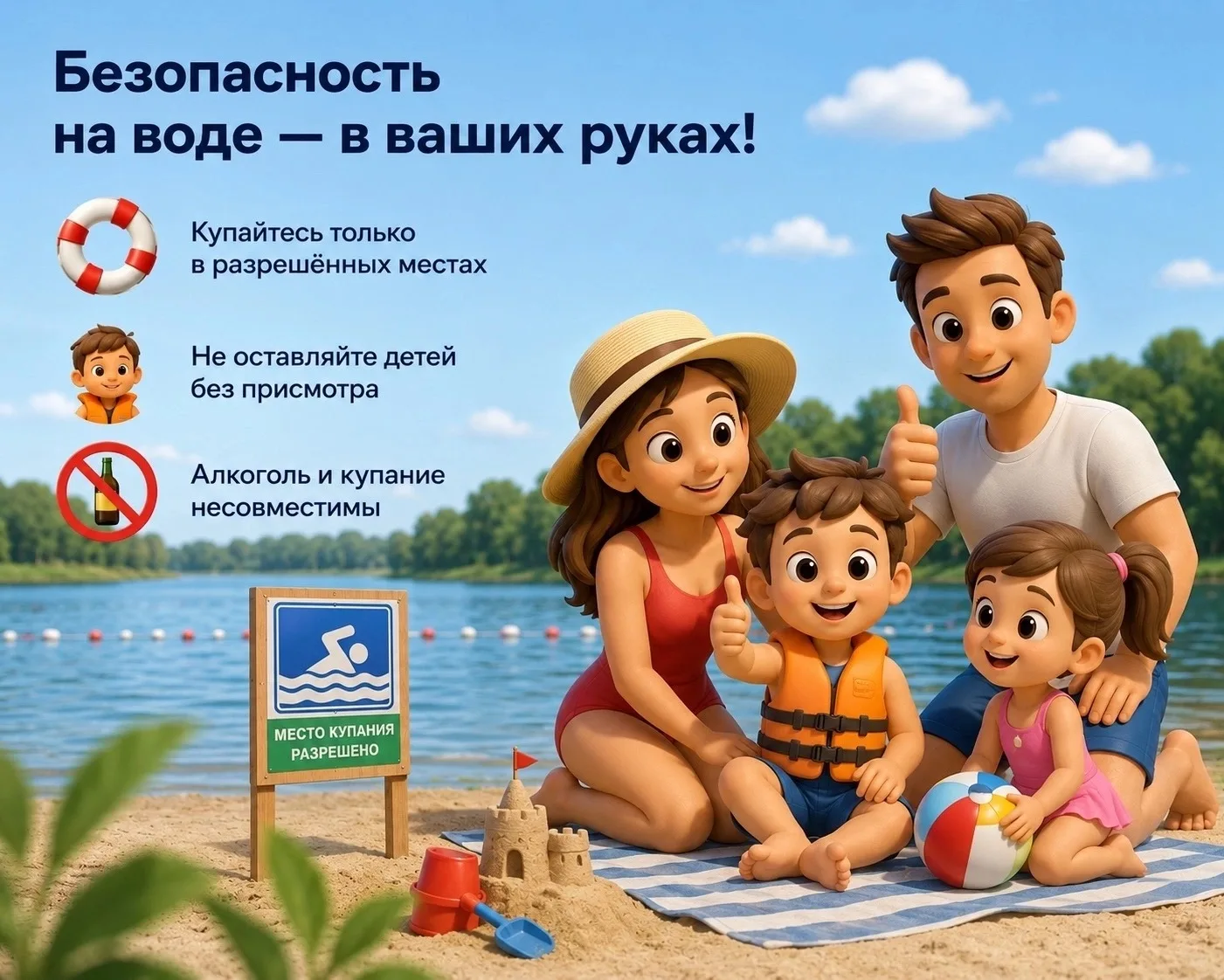 🏖Безопасность на воде - основа летнего отдыха 
 
Лето дарит отличную возможность провести время у в