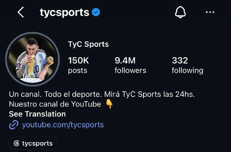TYCSport сменили аватарку в честь последнего матча Лео 🐐