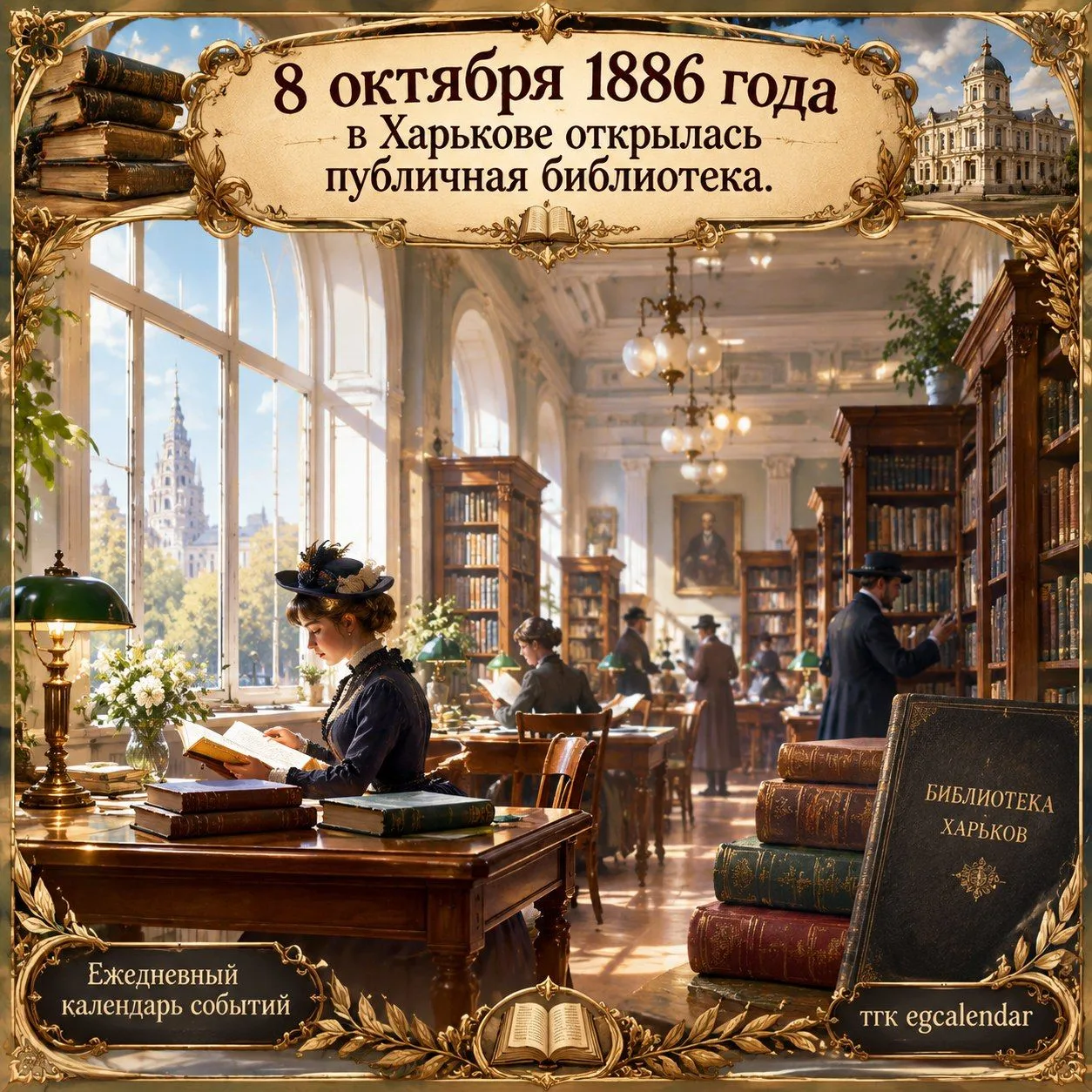 8 октября 1886 года в Харькове открылась публичная библиотека.