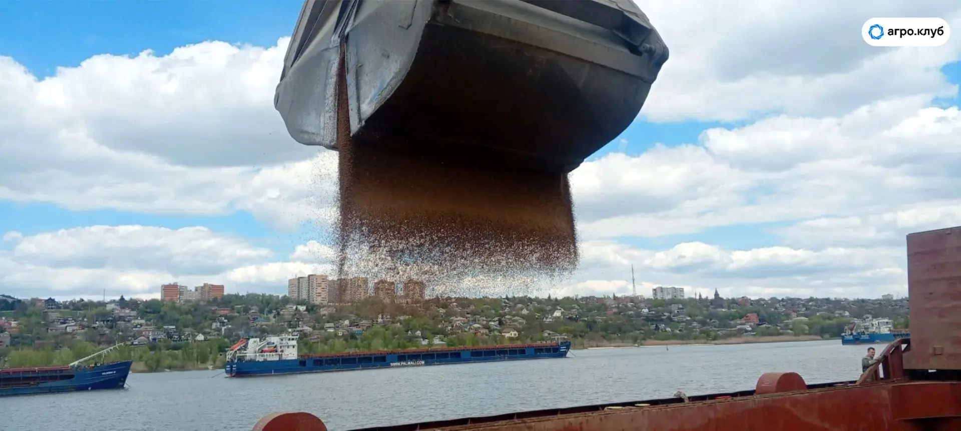 🚢🚚 Красивые кадры из Ростовского порта — идет экспортная погрузка чечевицы.