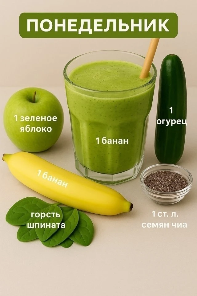 Еженедельный план полезных смузи! ✅