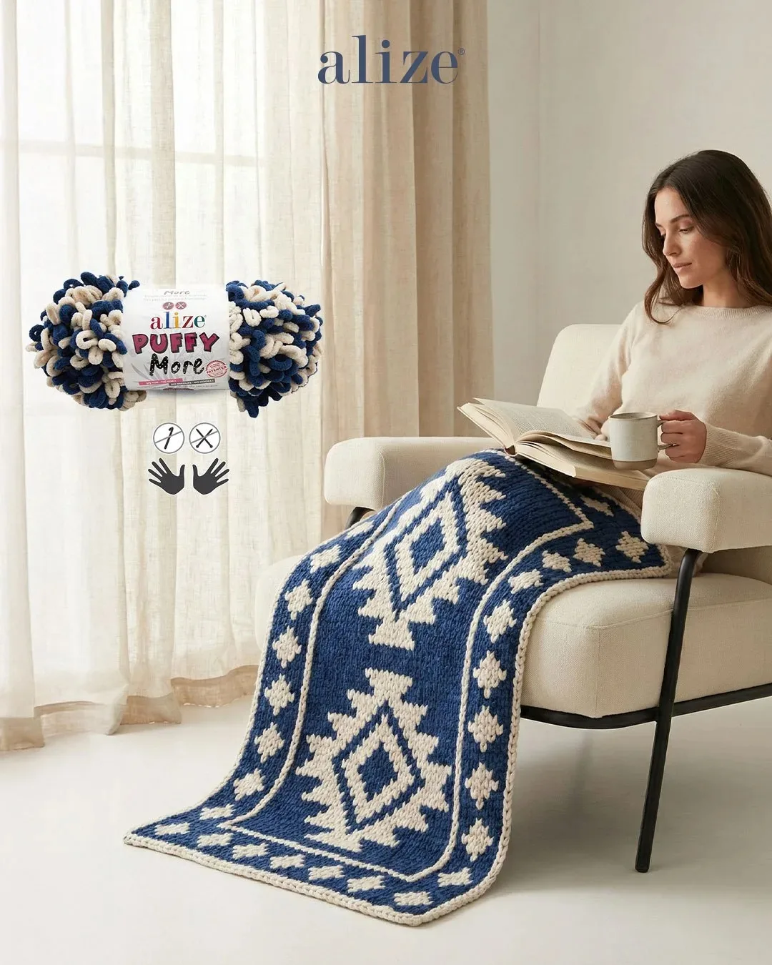 Плед из пряжи Alize Puffy More. Схема

Еще один интересный канал для рукодельниц - Домик Рукодельн