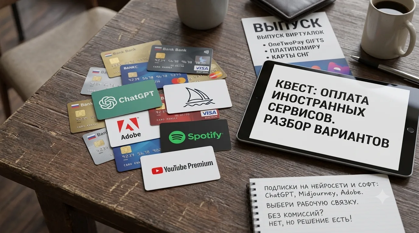 Оплата иностранных сервисов — это отдельный квест с полосой препятствий. 🤔