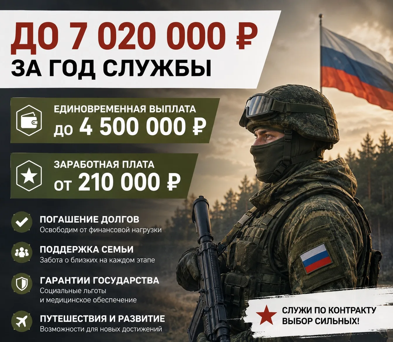 🔥 НАБОР НА ВОЕННУЮ СЛУЖБУ ПО КОНТРАКТУ (СВО) 🔥  

Высокие выплаты • Социальные гарантии • Поддержк