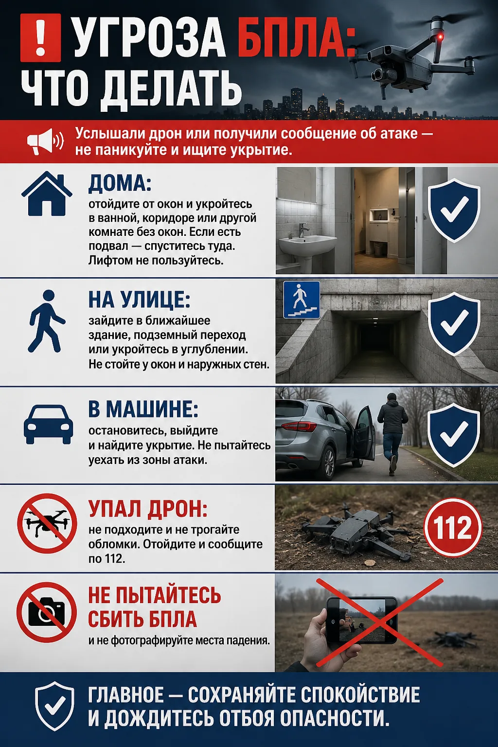 ❗️ Угроза БПЛА: что делать?