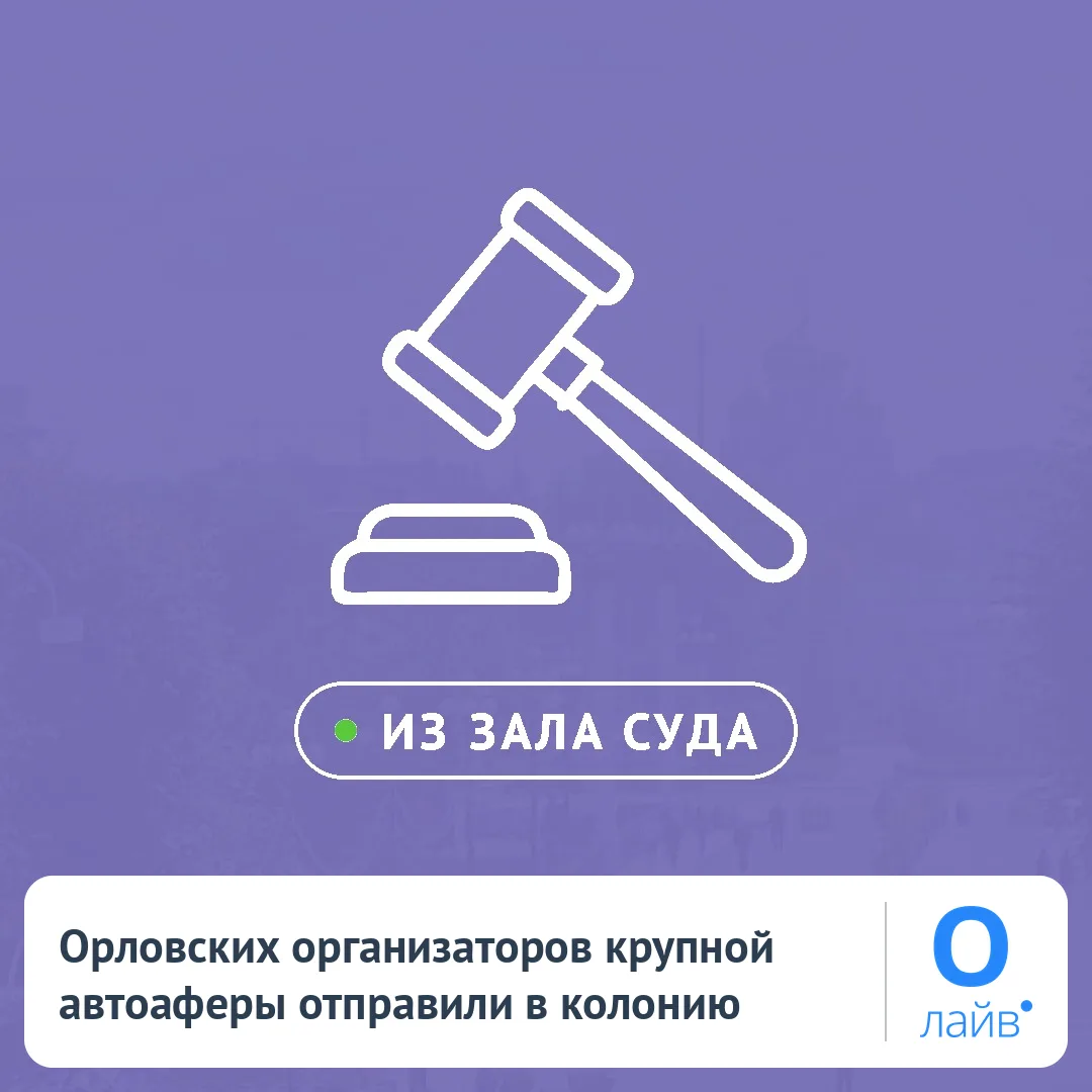 🚔 Орловских организаторов крупной автоаферы отправили в колонию
