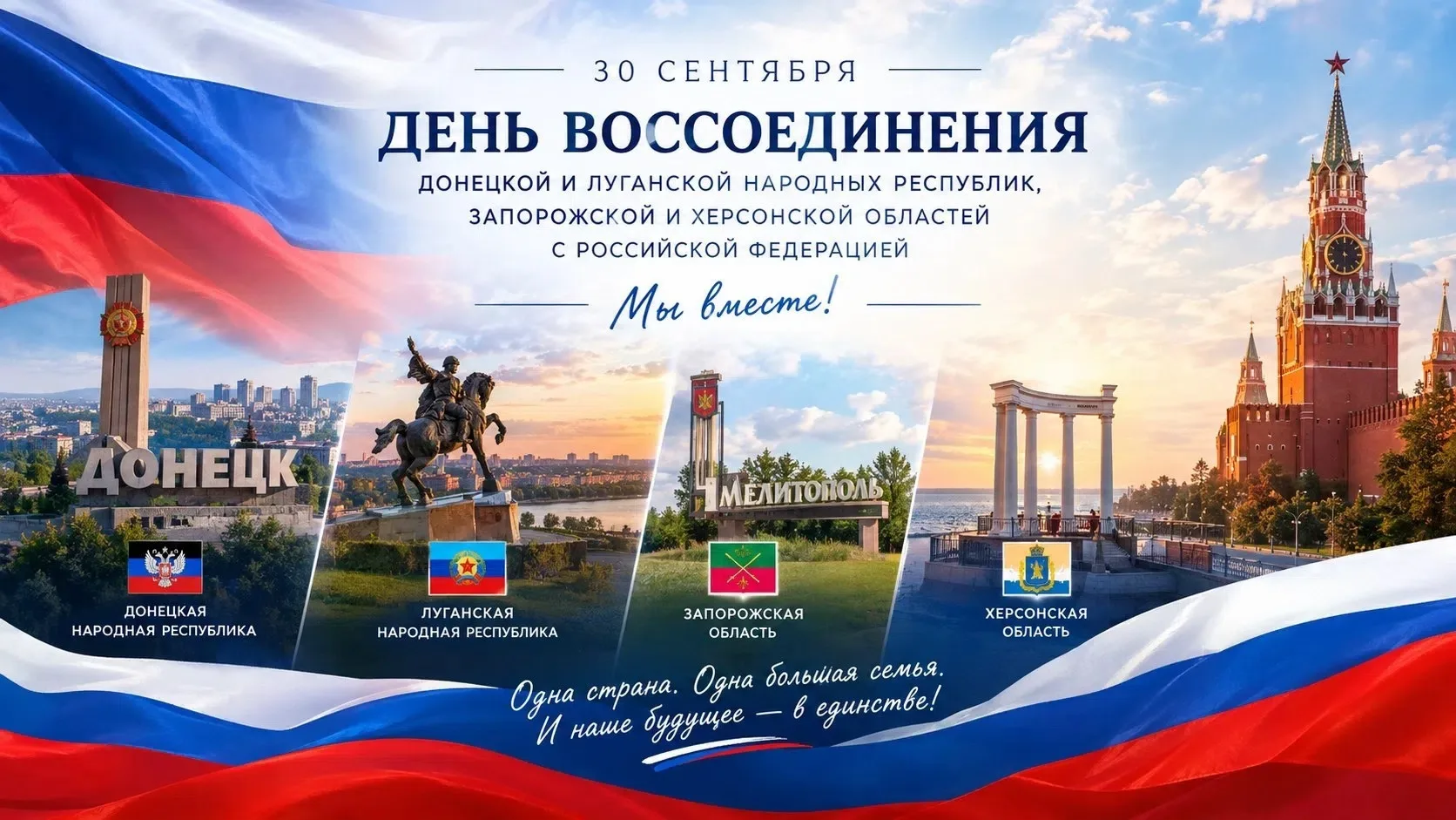 💌 Сегодня мы отмечаем годовщину вхождения Донецкой и Луганской народных республик, Зап...