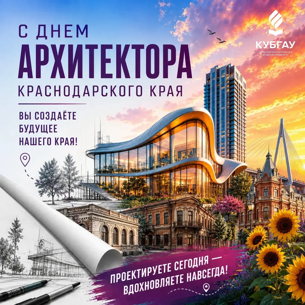 С Днем архитектора Краснодарского края!

Сегодня мы поздравляем архитекторов Кубани, а также архитек
