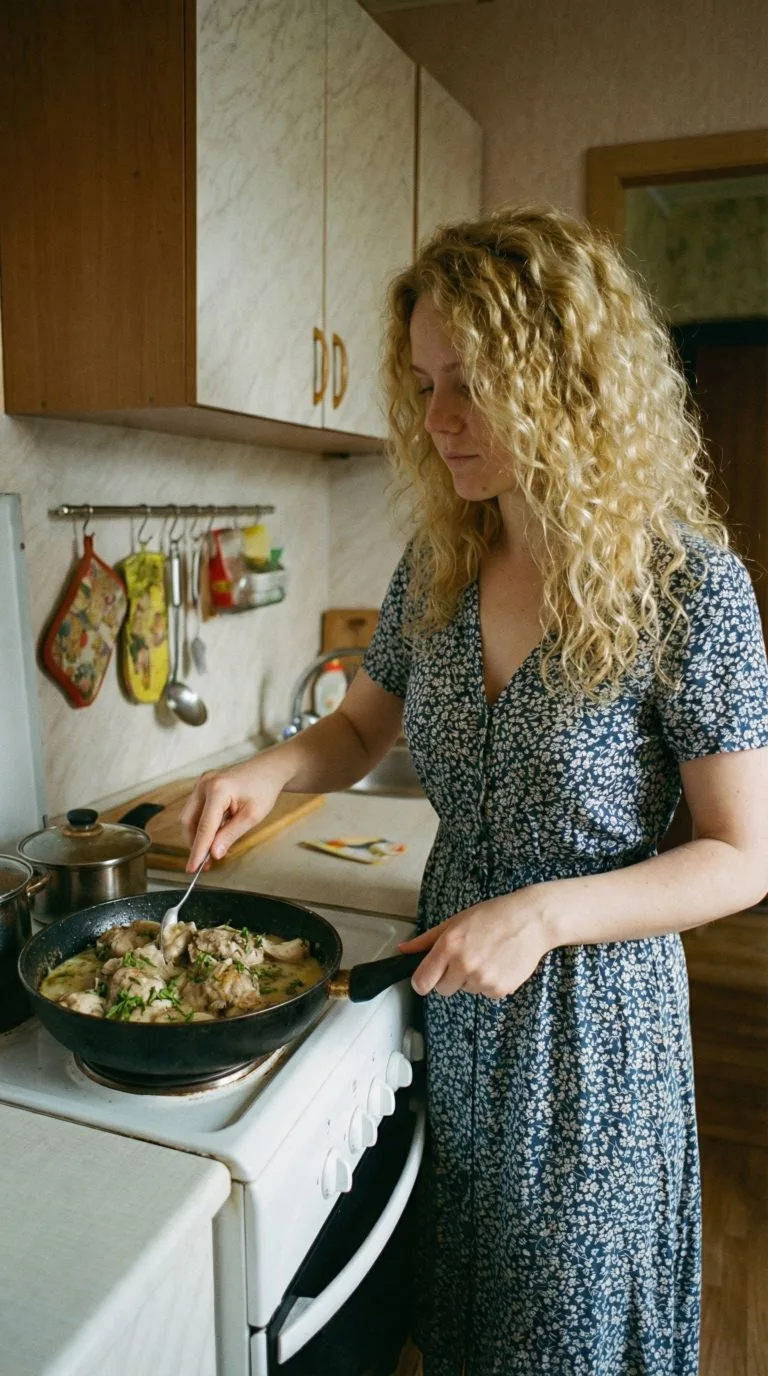 Гедлибже — это когда хочется чего-то простого, но очень вкусного!   Курица в нежном сметанном соусе 