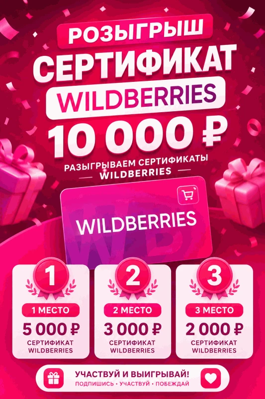 🔥 10 000 ₽ НА WILDBERRIES — ЗАБИРАЙ СВОЙ ПРИЗ!