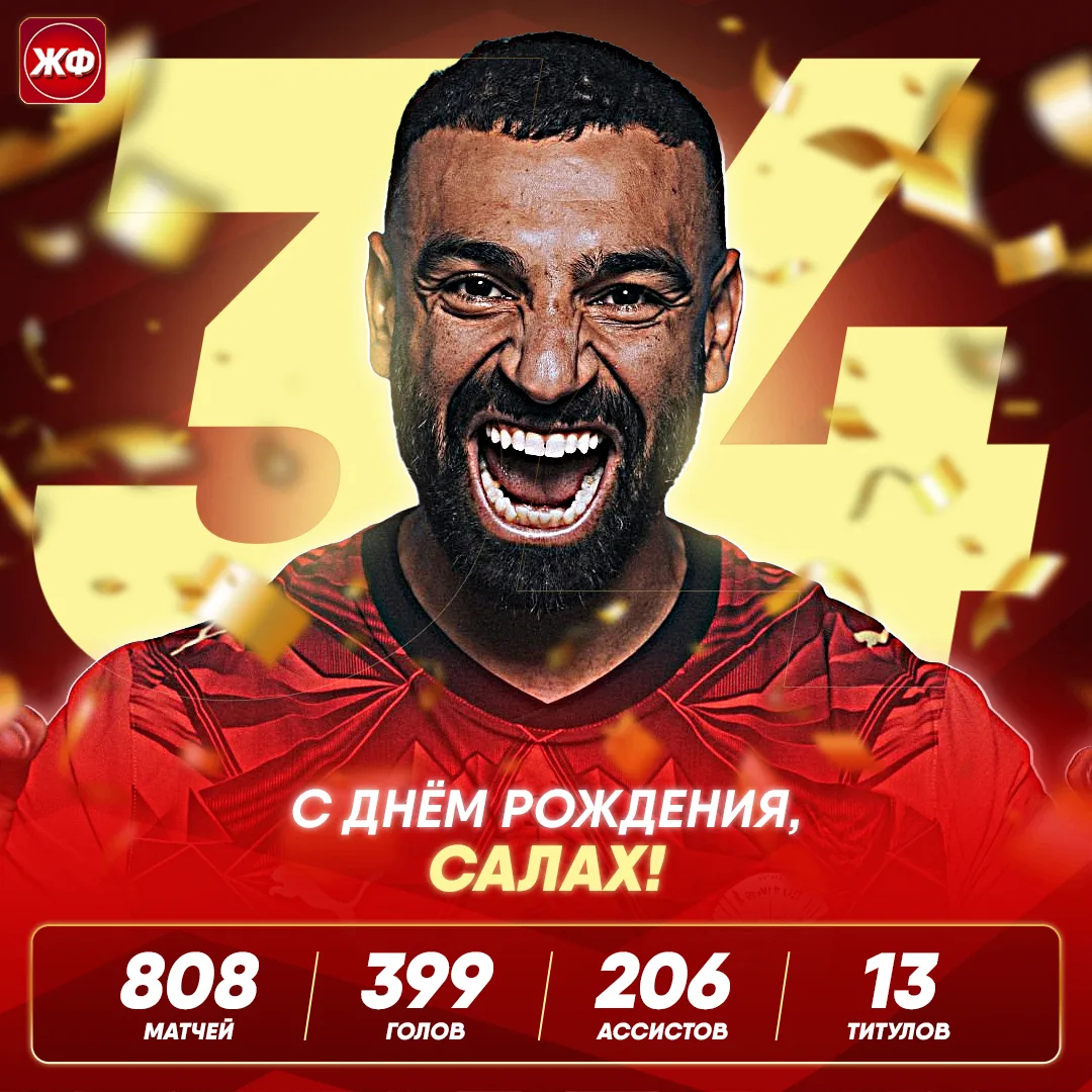 🎉 МОХАМЕДУ САЛАХУ – 34!

👑 С днём рождения, легенда «Ливерпуля», АПЛ и всего Египта!

💪 В такой д