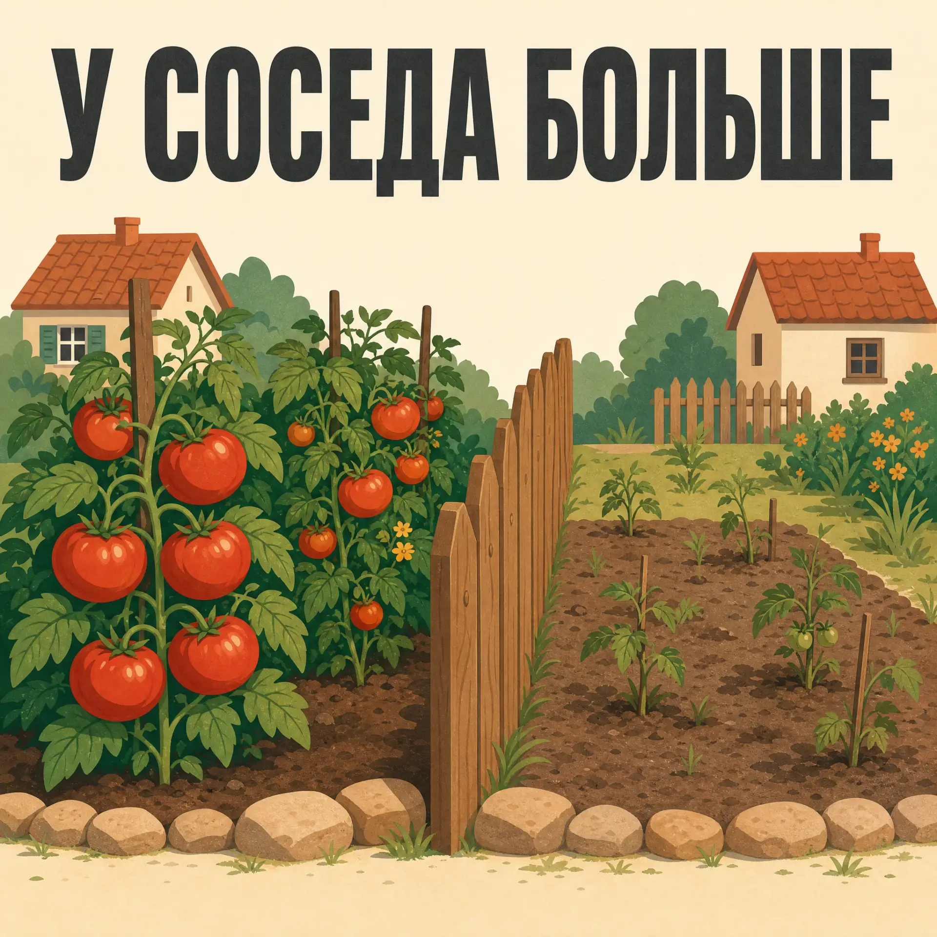 🍅 Сосед в огород не заглядывает, а помидоров у него в два раза больше