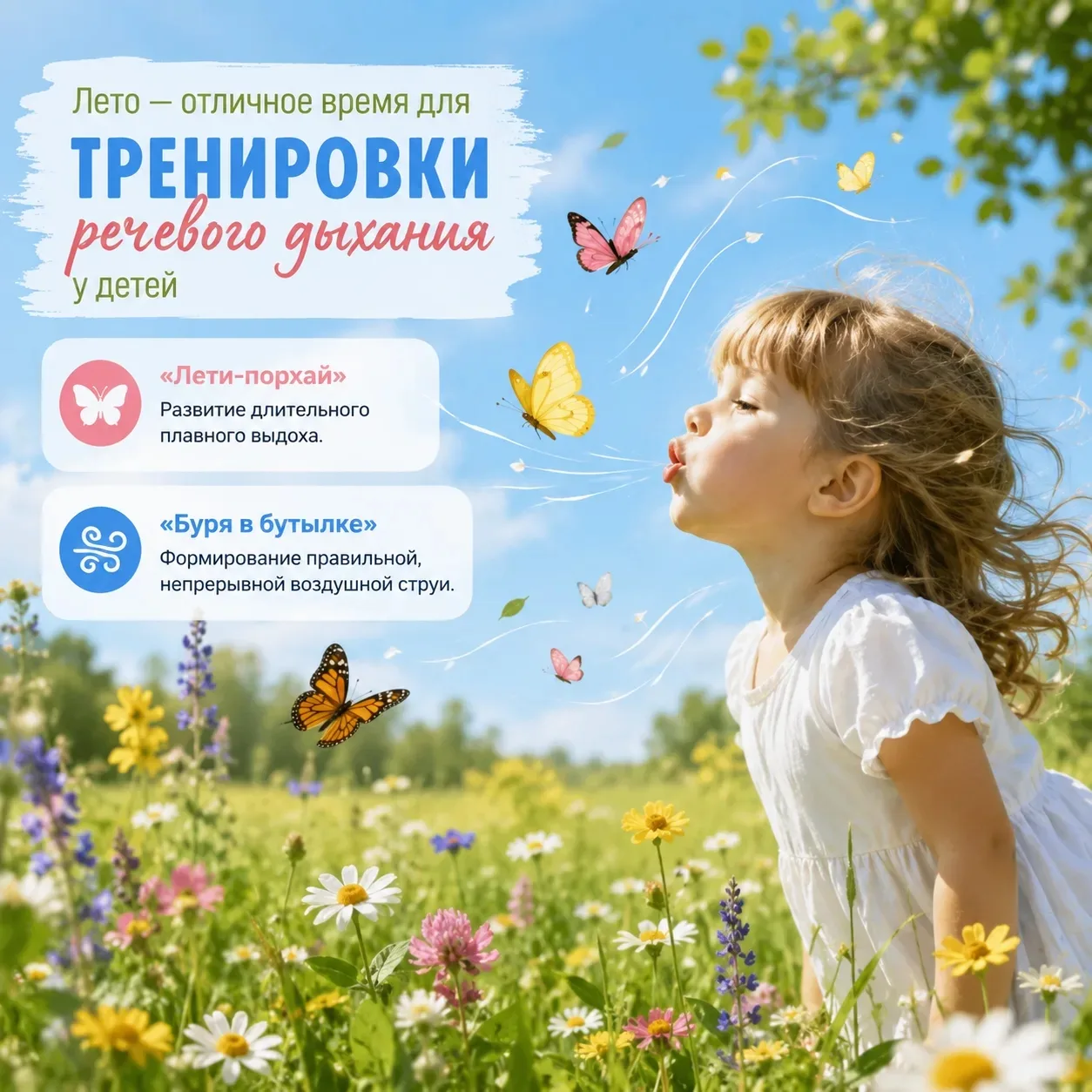 🌬 Лето — отличное время для тренировки речевого дыхания у детей

Развивать правильное речевое дыхан