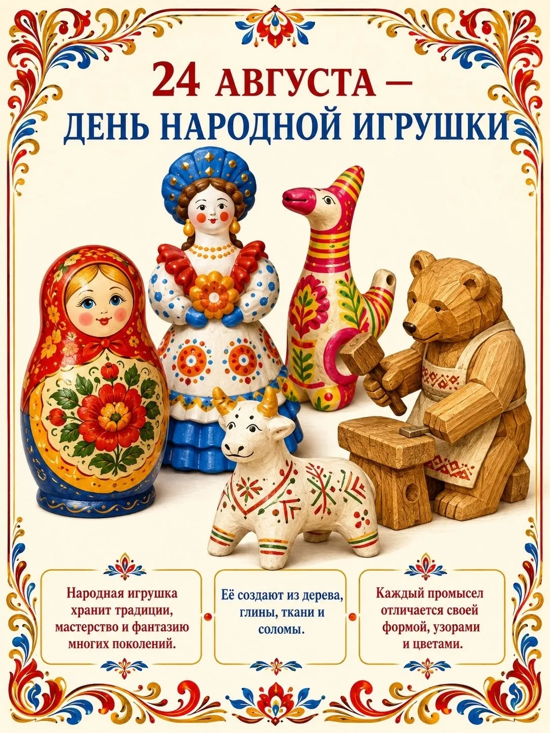 🧸🇷🇺 24 августа — День народной игрушки✨