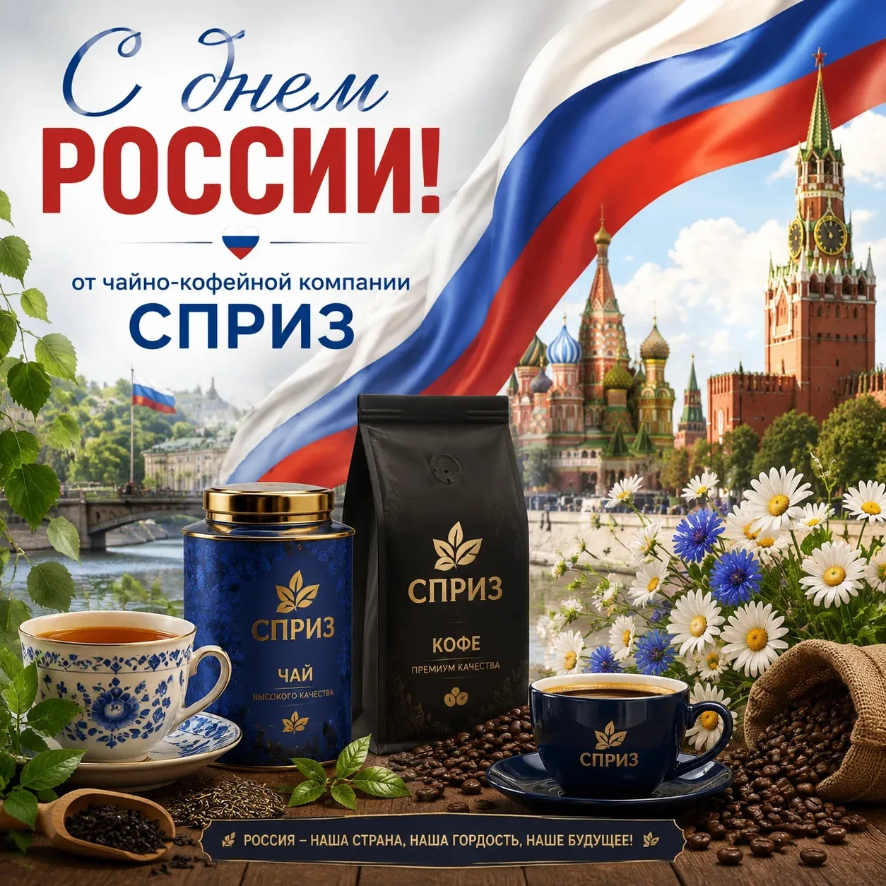 Уважаемые клиенты!

От всей команды компании СПРИЗ поздравляем вас с Днём России!🇷🇺

Этот праздник