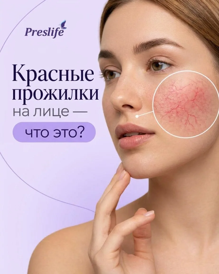 Красные прожилки на лице — что это?