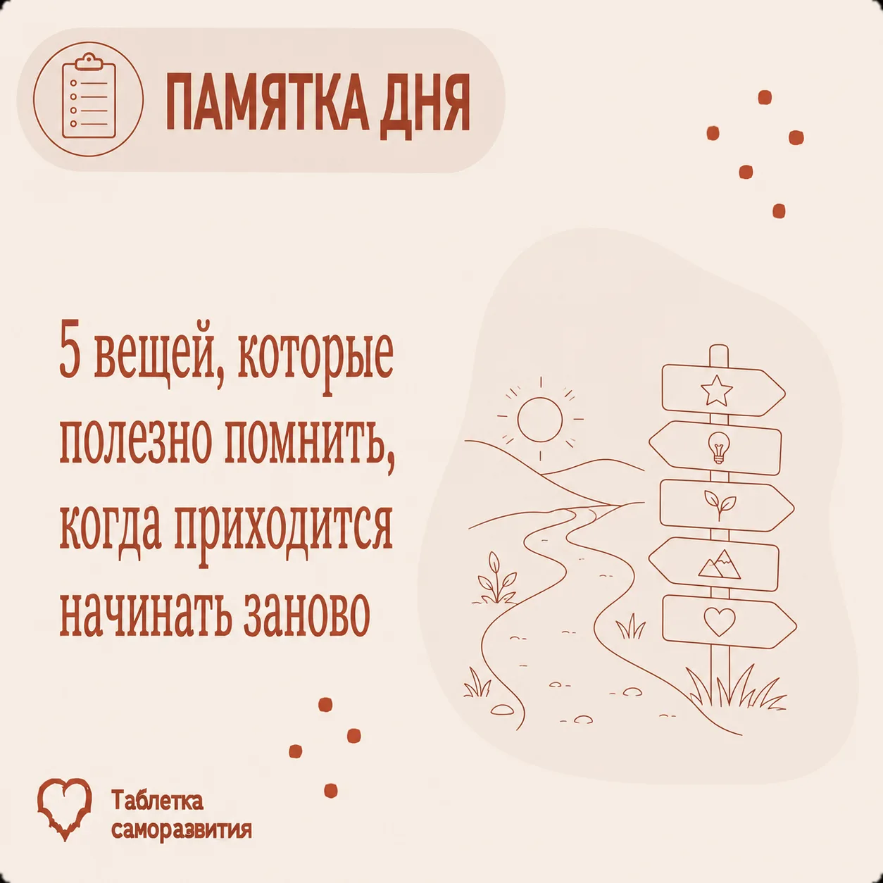 5 вещей, которые полезно помнить, когда приходится начинать заново
