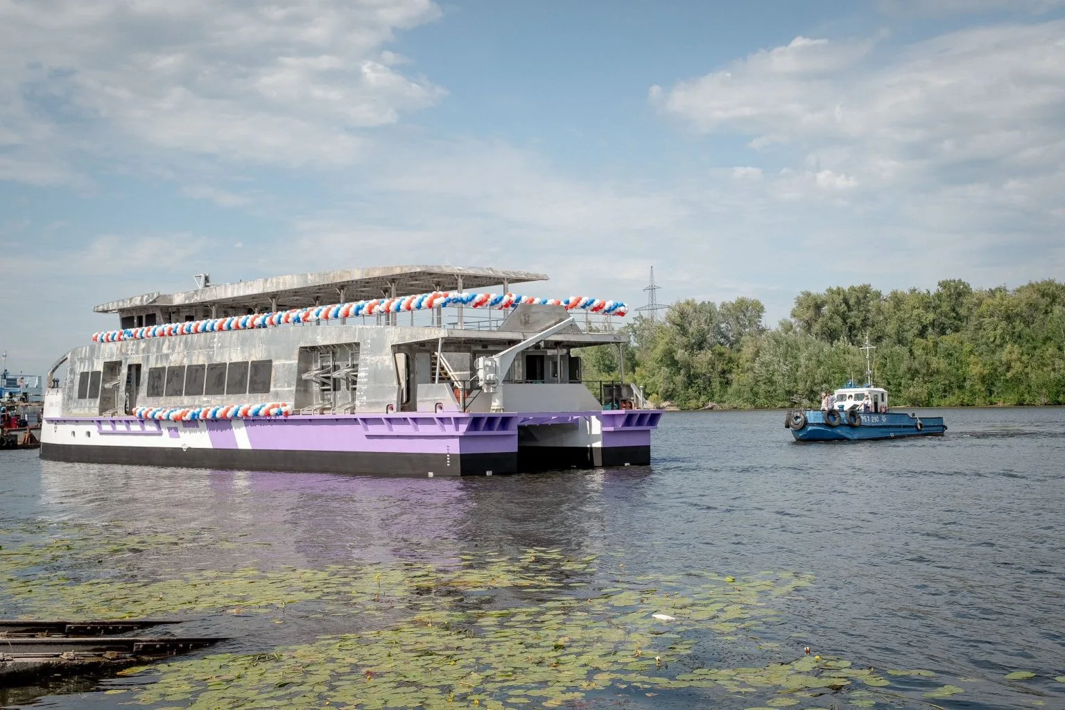 Пассажирский катамаран «Сириус Бета» спустили на воду 20 августа на производственной пл...