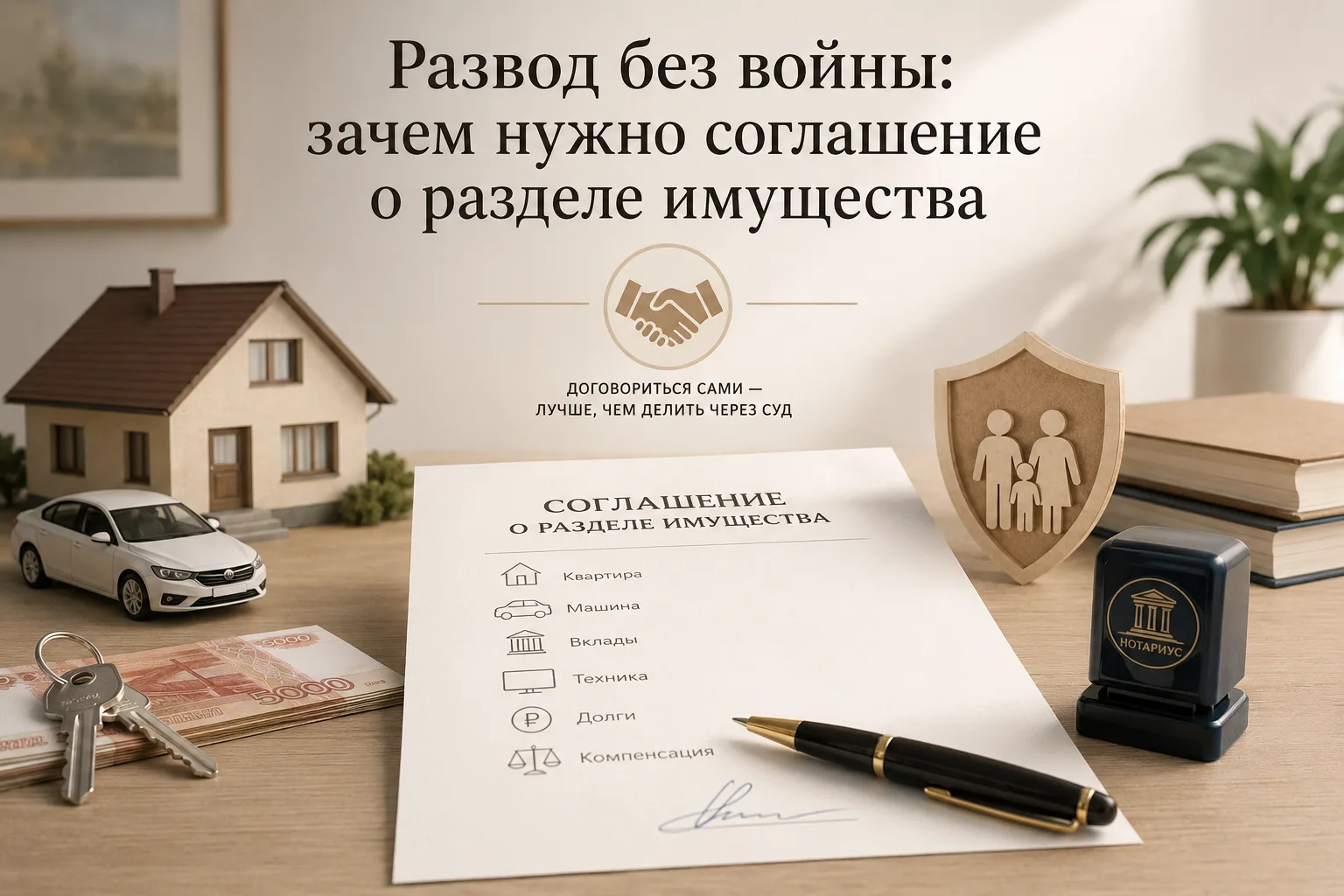 💔 Развод без войны: зачем нужно соглашение о разделе имущества

Когда люди думают о разводе, чаще в
