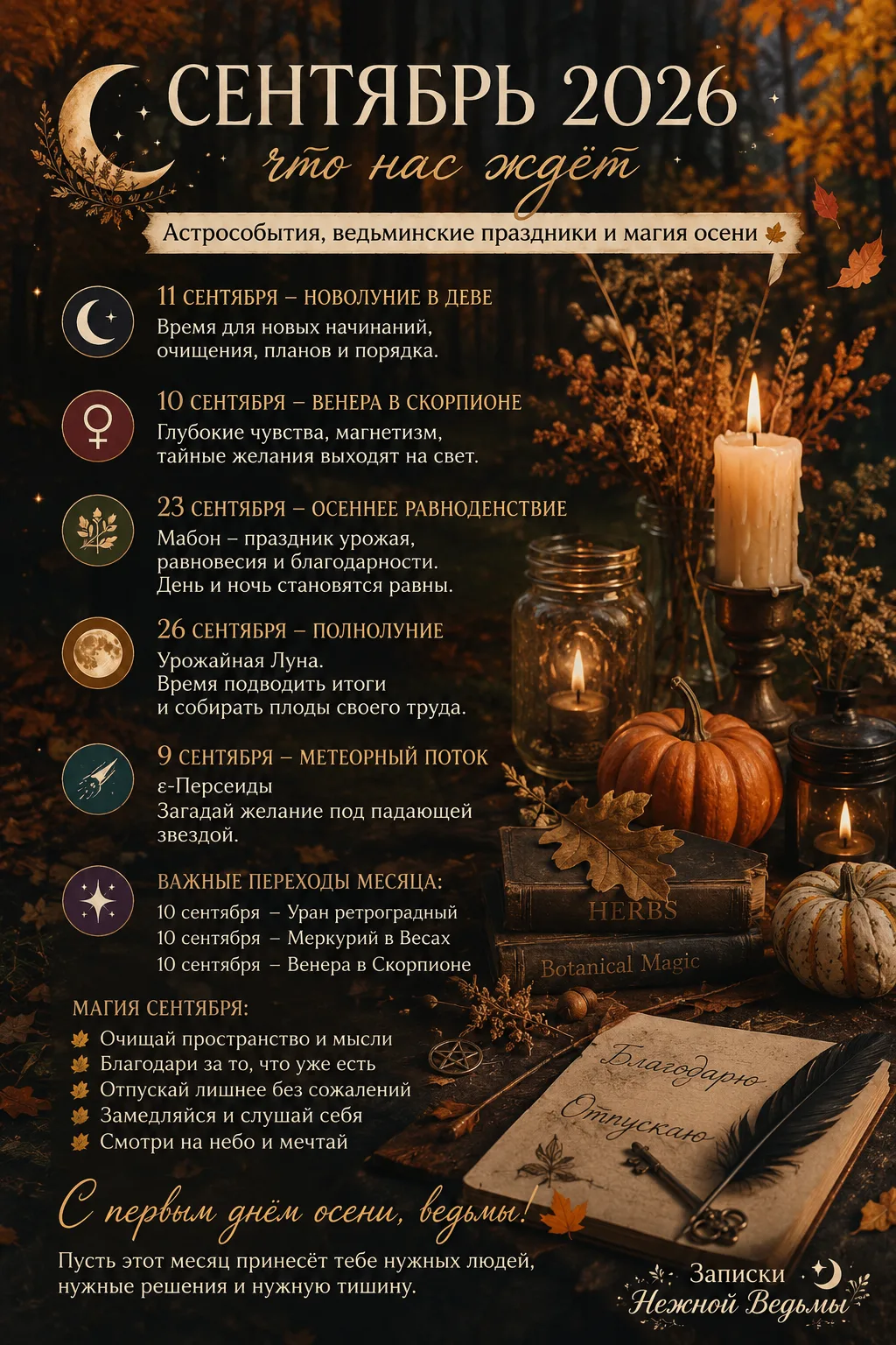 🍂 СЕНТЯБРЬ 2026: ЧТО НЕСЁТ НАМ ПЕРВЫЙ МЕСЯЦ ОСЕНИ