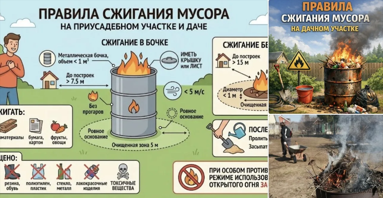 ‼Сжигание мусора на приусадебных участках в Сысертском районе: