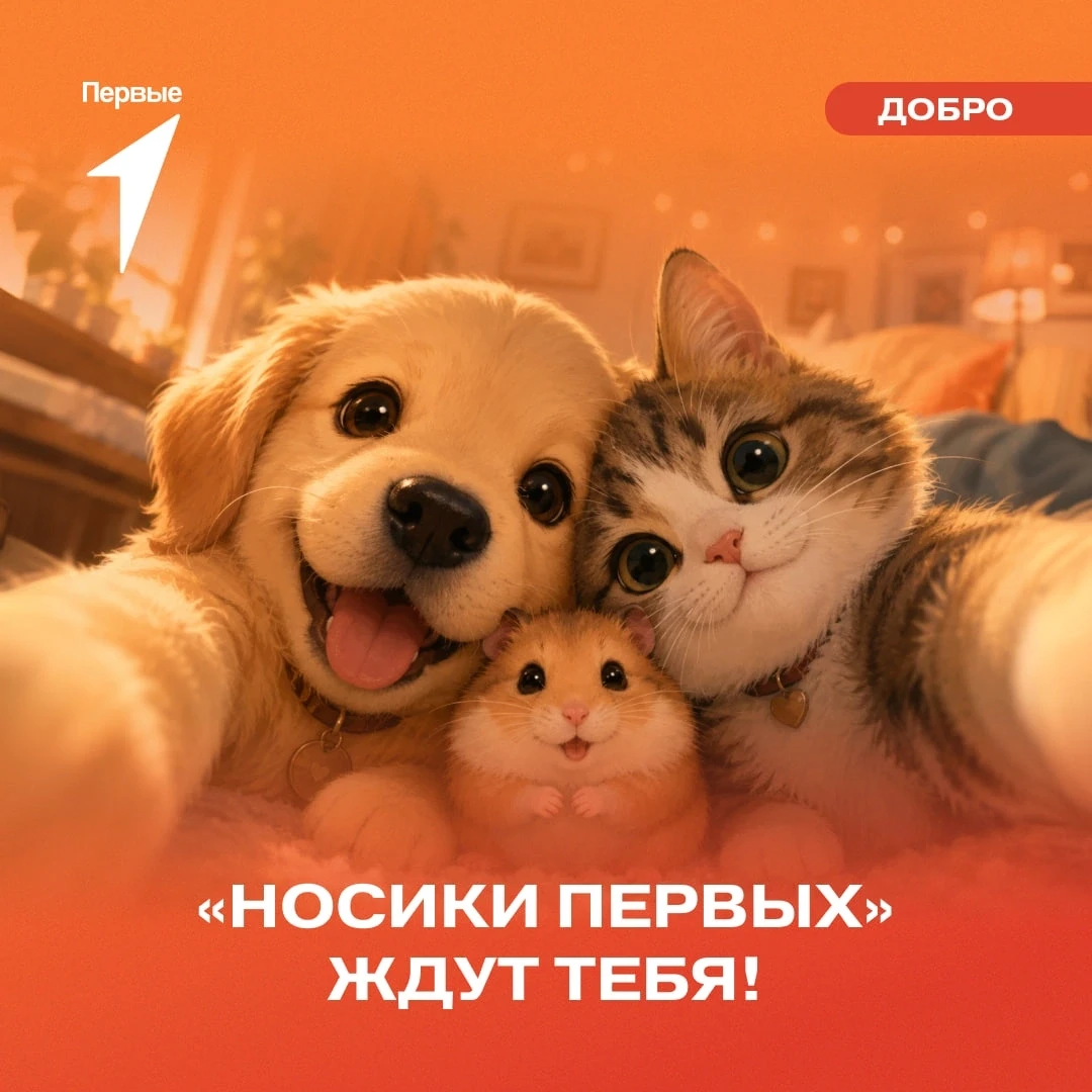 🥺 Участвуй в акции «Носики Первых», чтобы вместе с Первыми дарить свою любовь четвероногим друзьям!