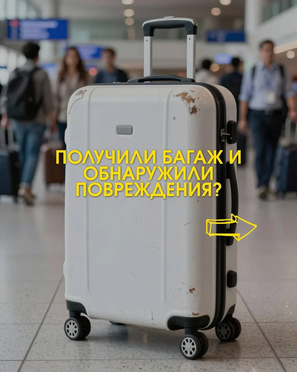 Получили багаж и обнаружили повреждения?

✅ Главное правило: оставайтесь в зоне выдачи багажа, чтобы