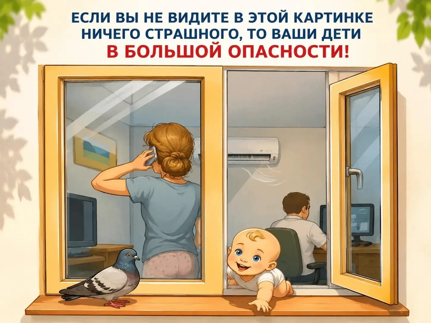 Памятка для родителей: меры для исключения риска выпадения ребенка из окна
Уважаемые родители! Каждо