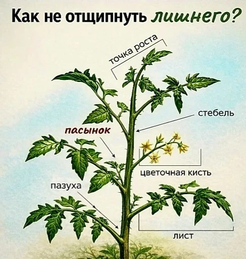 Как не отщипнуть у томатов лишнего