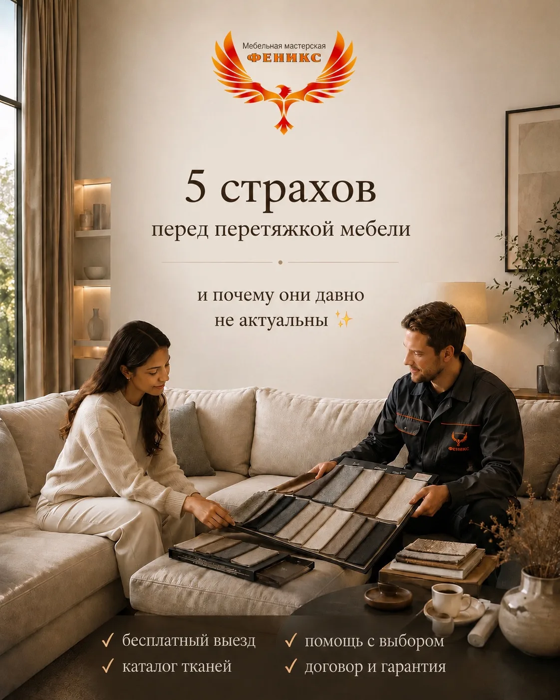 ✨ 5 страхов перед перетяжкой мебели —