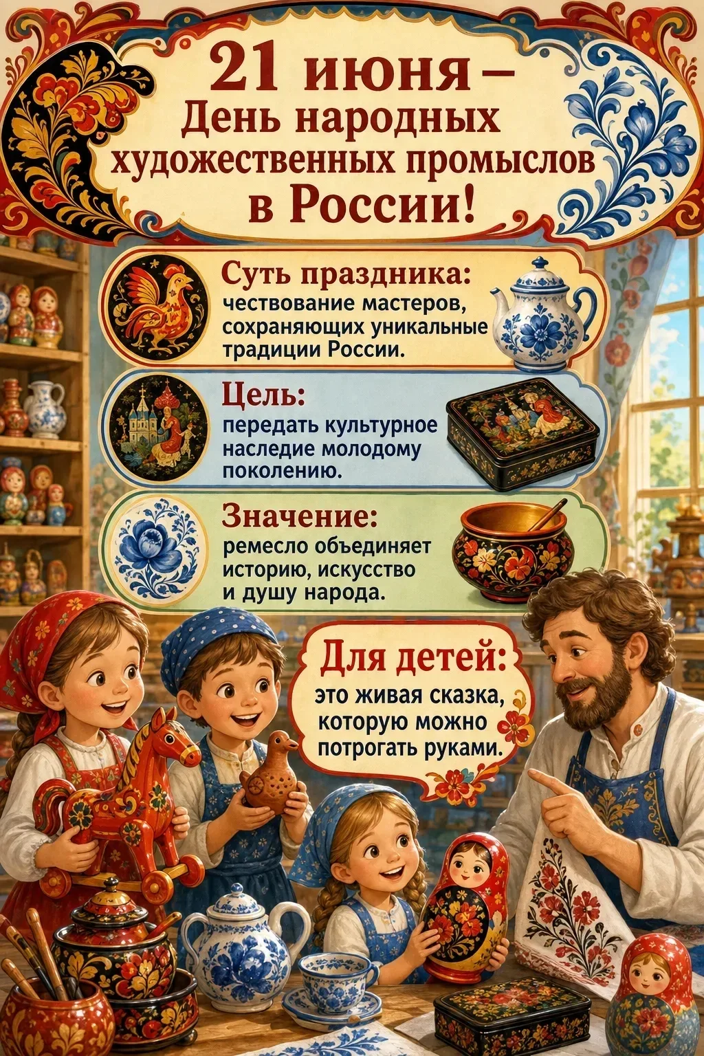 Познавательный материал для родителей "День народных художественных промыслов в России"