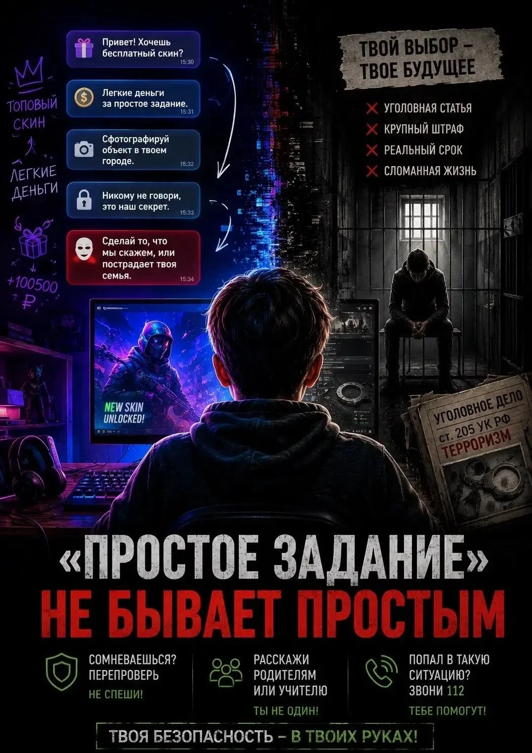 ❗️Один из способов вовлечения наших подростков в диверсионную деятельность – ловушки в видеоиграх. Н