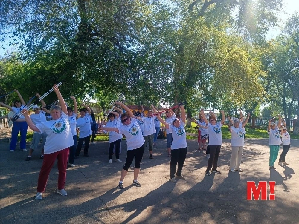 В городском парке в Марксе на свежем воздухе был организован марафон активистов спортивно - оздорови