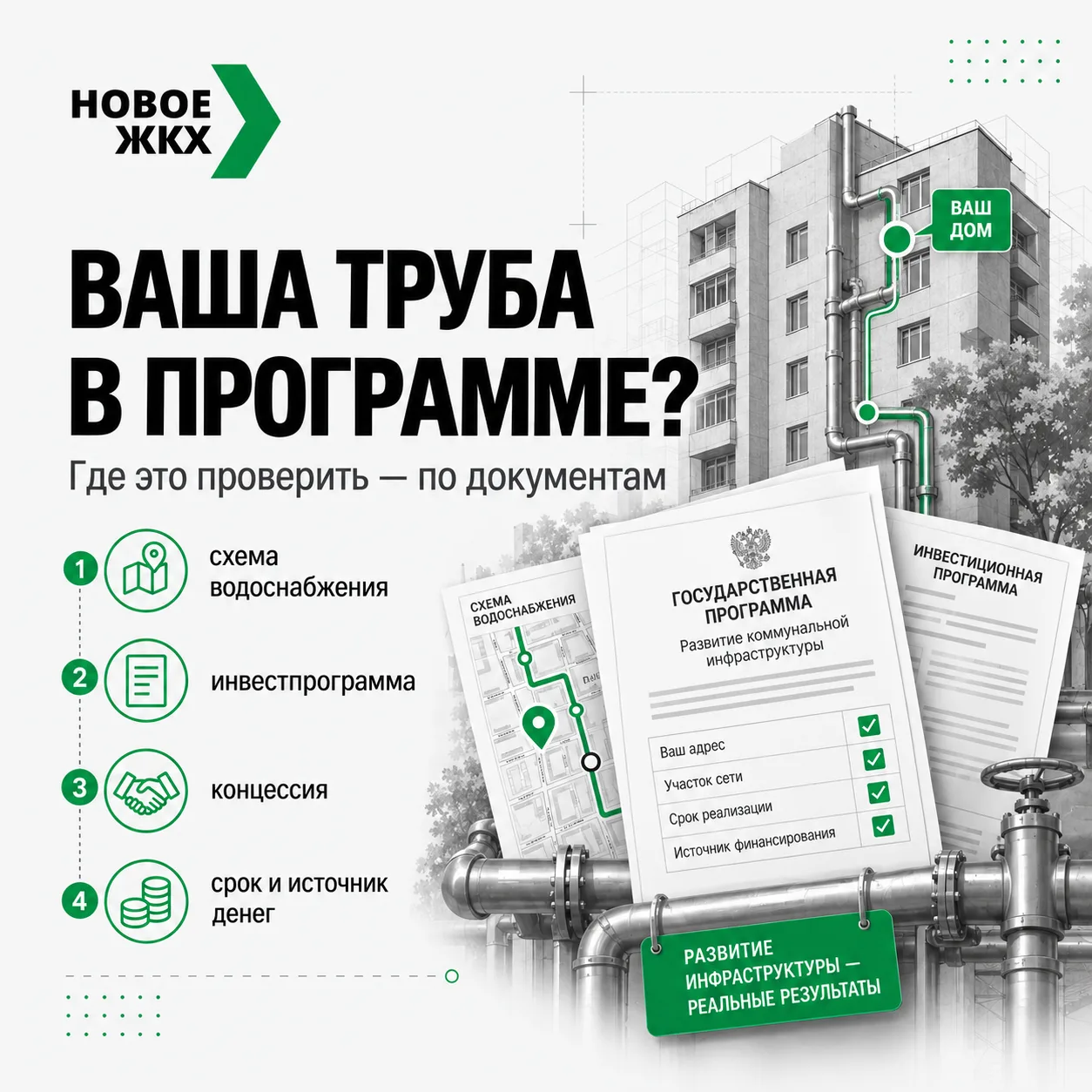 🔎 Федеральные деньги на трубы выделяют. Как понять, попадёт ли в них именно ваша улица?