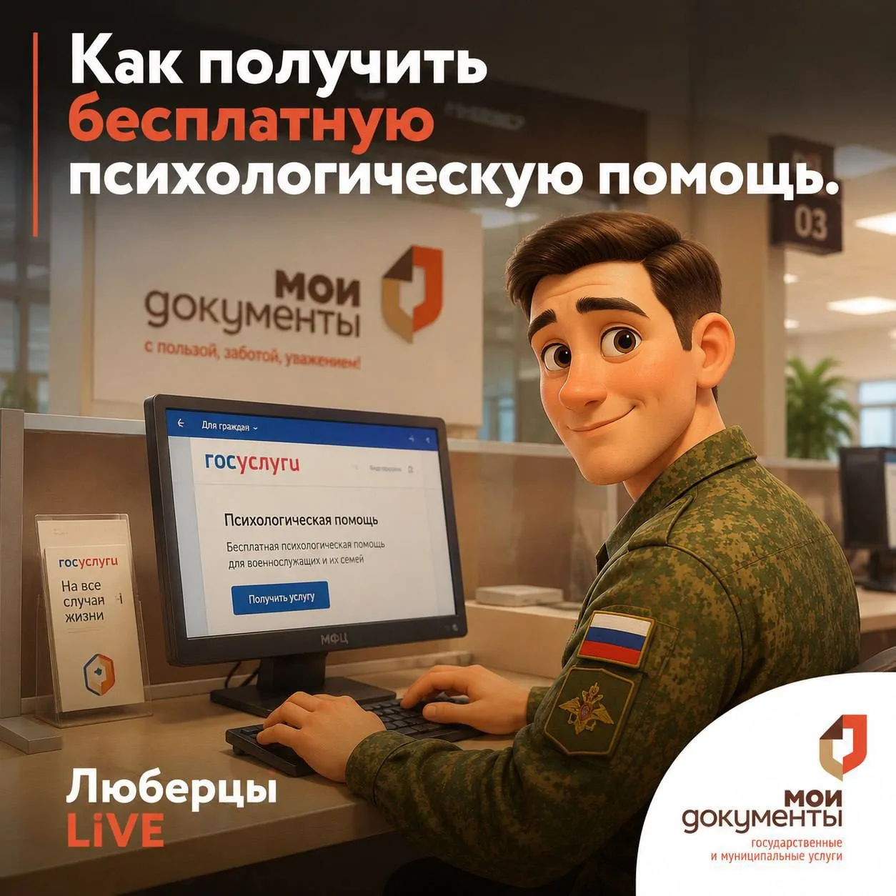 На портале «Госуслуги» заработал специальный раздел для военнослужащих, гражданского пе...