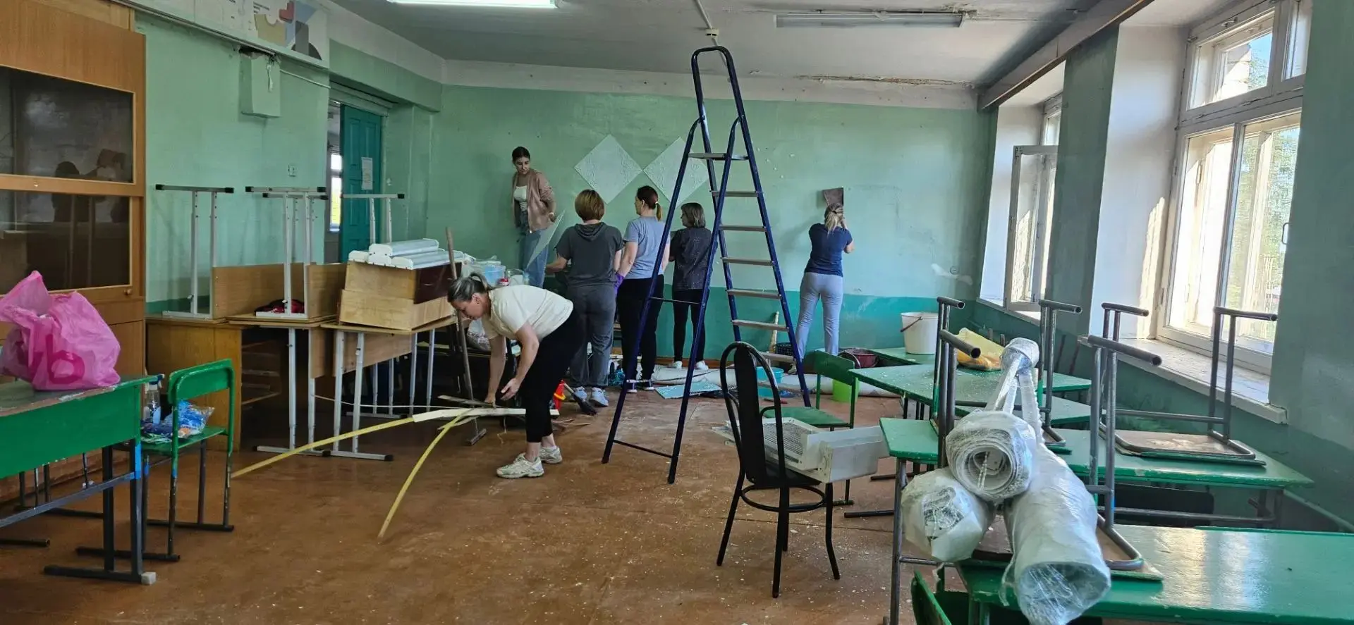 Полным ходом идет ремонт помещений автотранспортного колледжа, где с 1 сентября приступят к занятиям