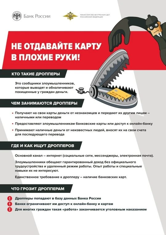 Полезная информация: кто такие дропперы и как не стать одним из них.