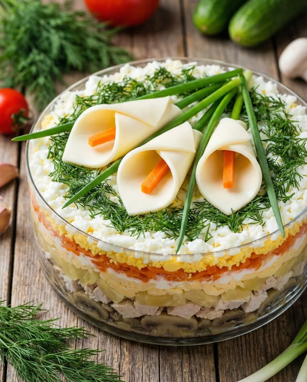 Салат «Каллы» — нежность в каждой ложке! 🍍🧀