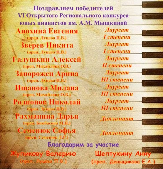 Десять обучающихся отдела "Фортепиано" Детской школы искусств № 5 города Астрахани прин...