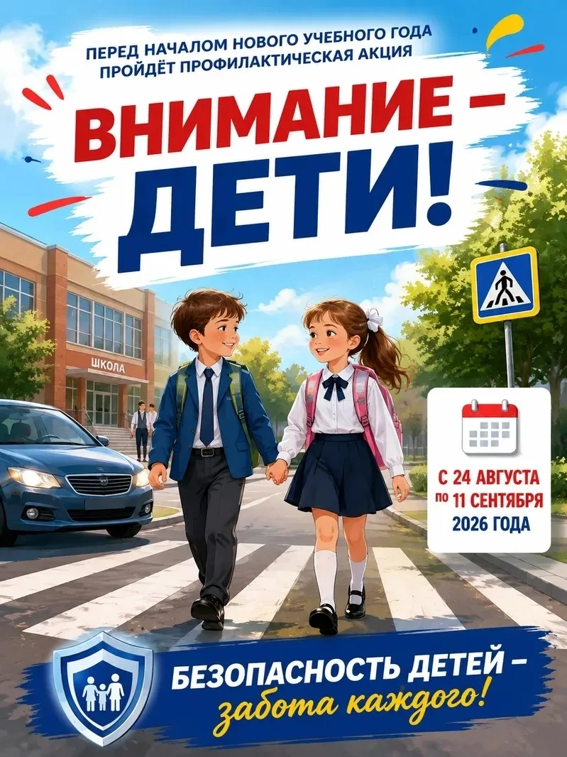 Перед началом нового учебного года пройдёт профилактическая акция «Внимание – дети!».