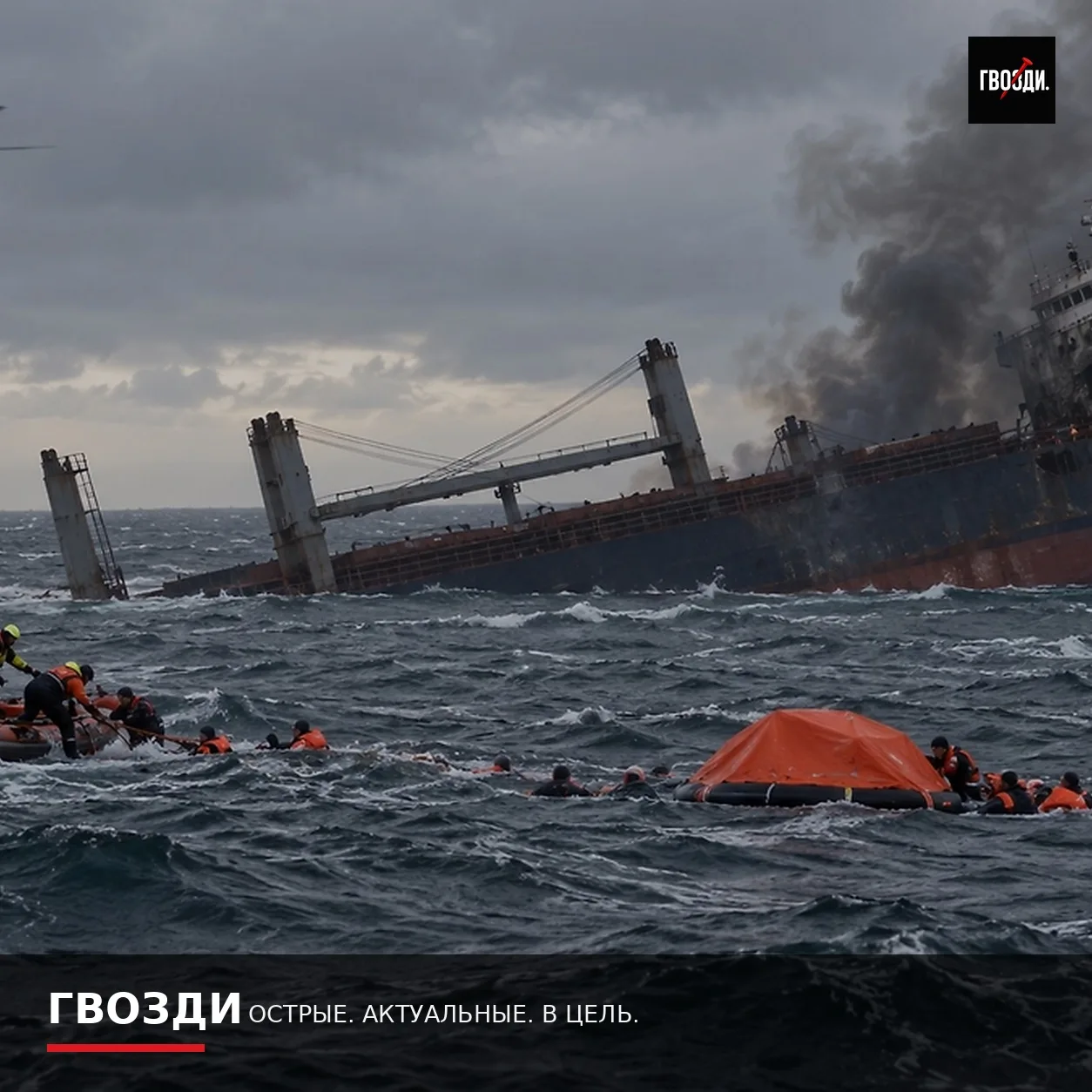 Сухогруз с зерном затонул у Румынии: погибли два моряка