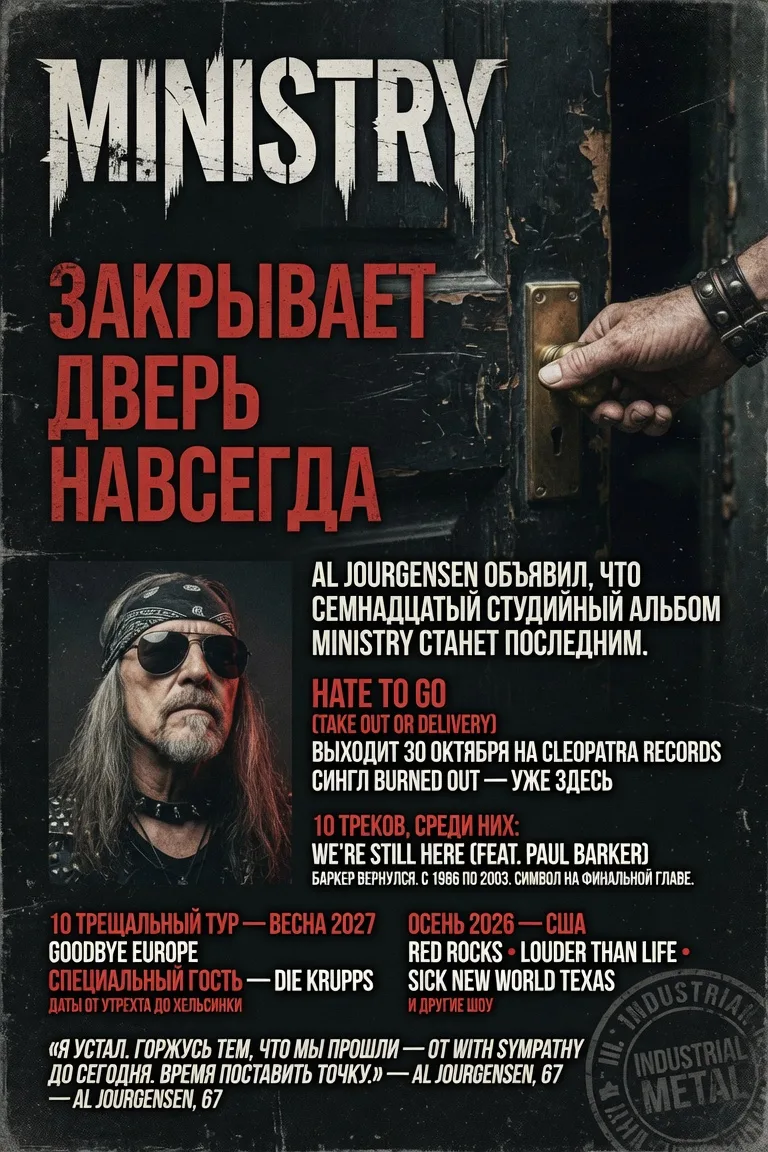 Ministry ставят точку и уходят с исторической арены