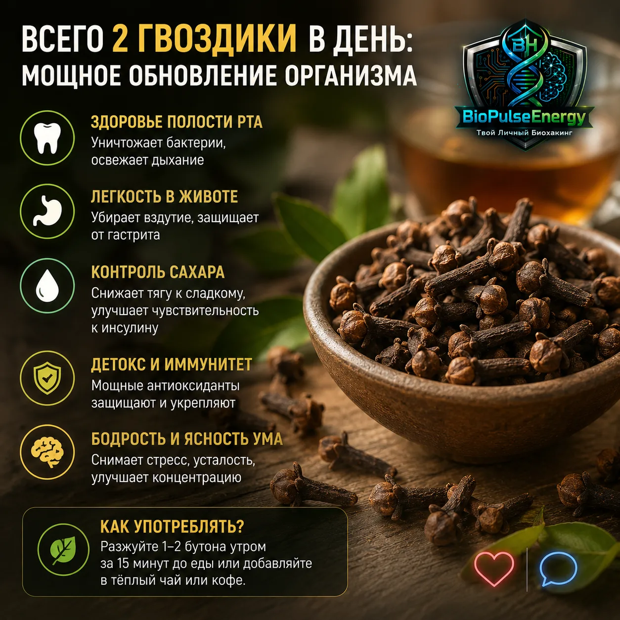 🌺 Всего 2 гвоздики в день: что произойдёт с вашим организмом?