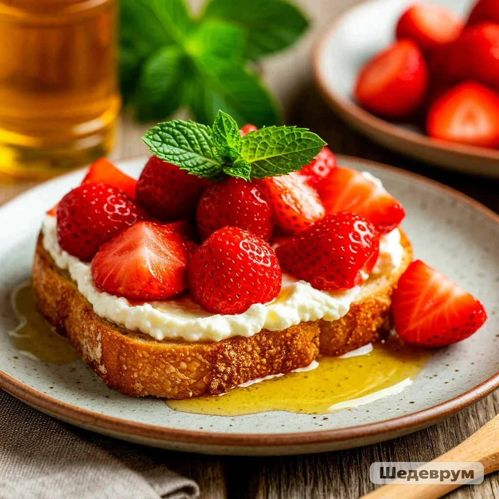 ТОСТЫ С РИКОТТОЙ И КЛУБНИКОЙ 🍓🍞✨