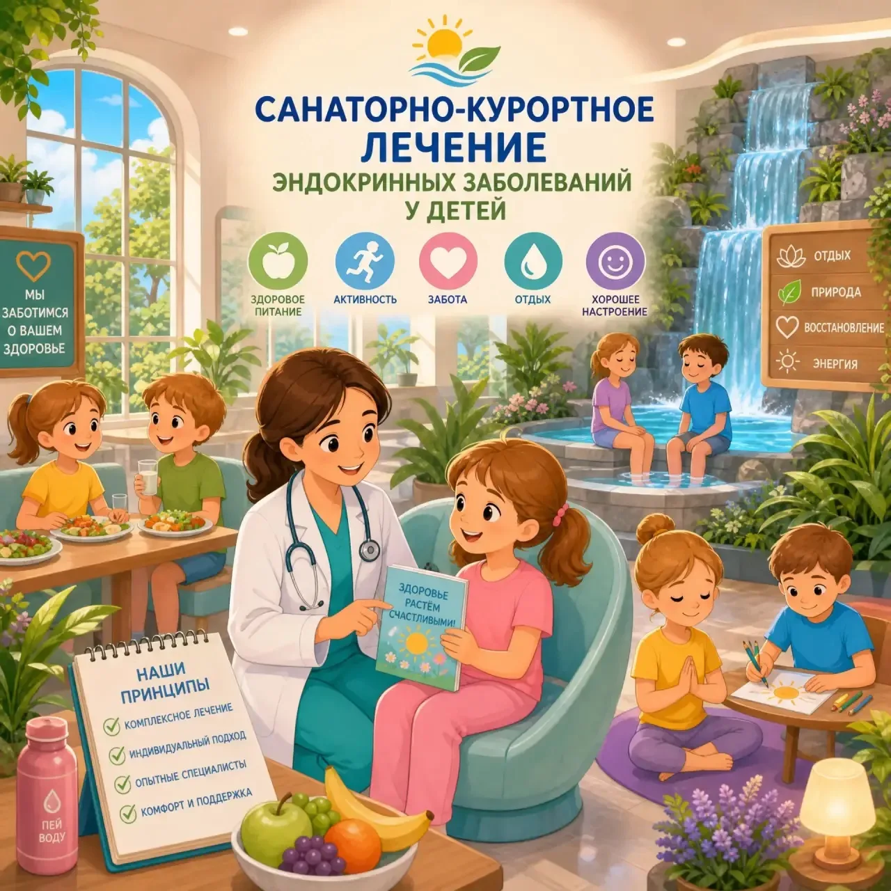 🌿 Санаторно-курортное лечение при эндокринных заболеваниях у детей.