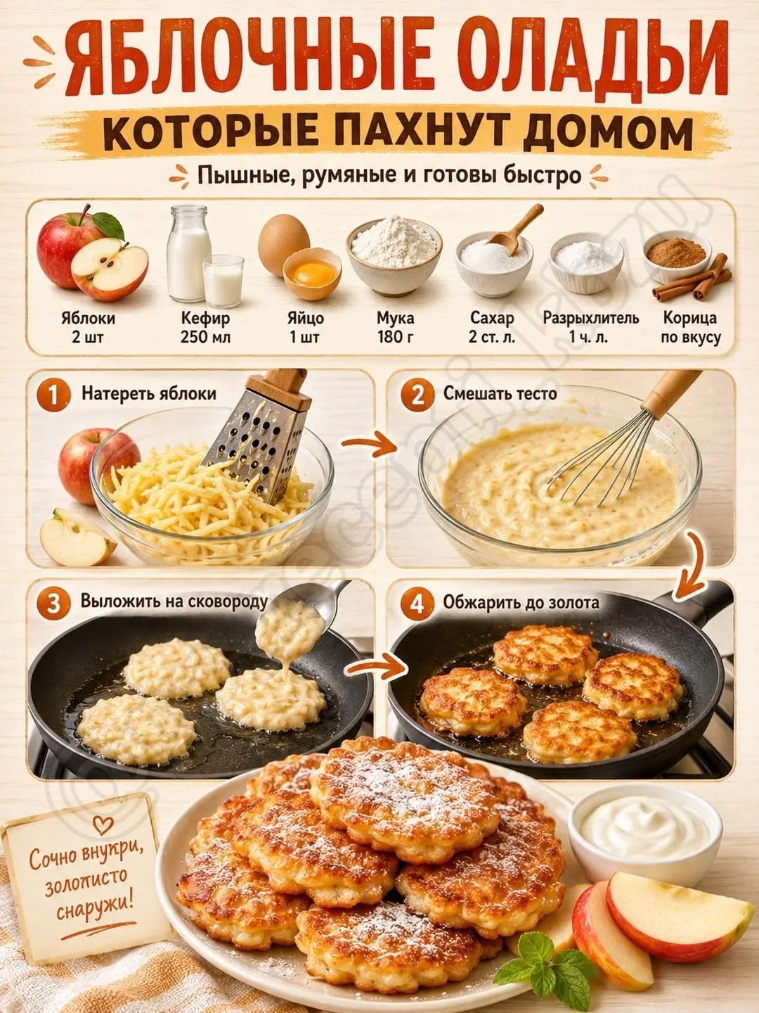 Яблочные оладьи