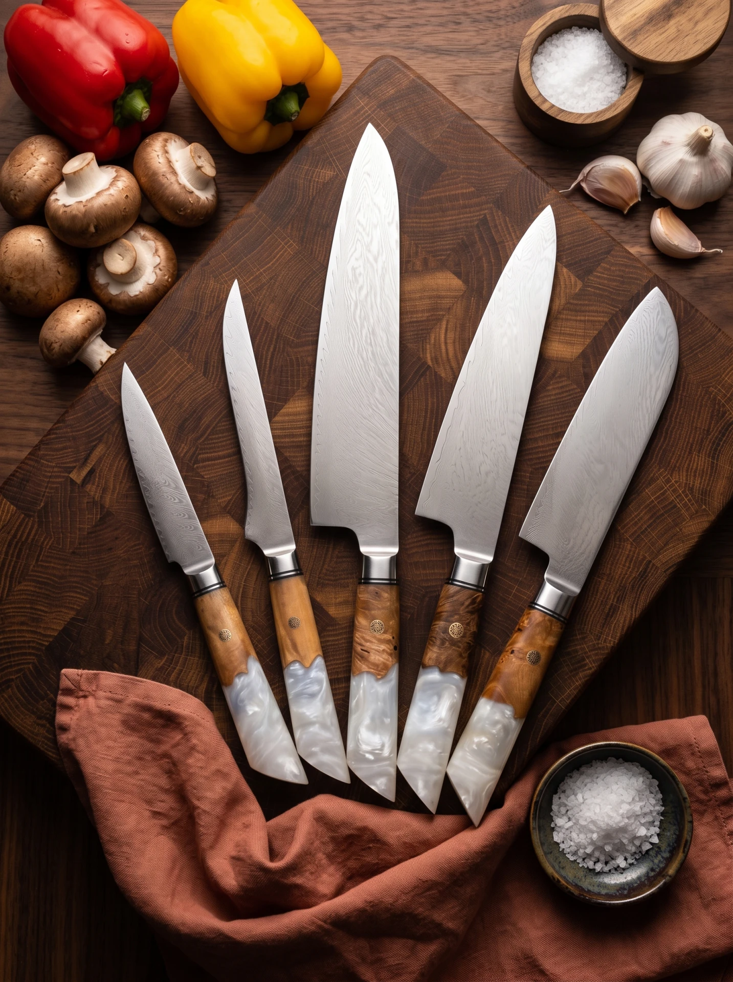 Готовы еще 5 наборов кухонных ножей, раз такой спрос на них.
